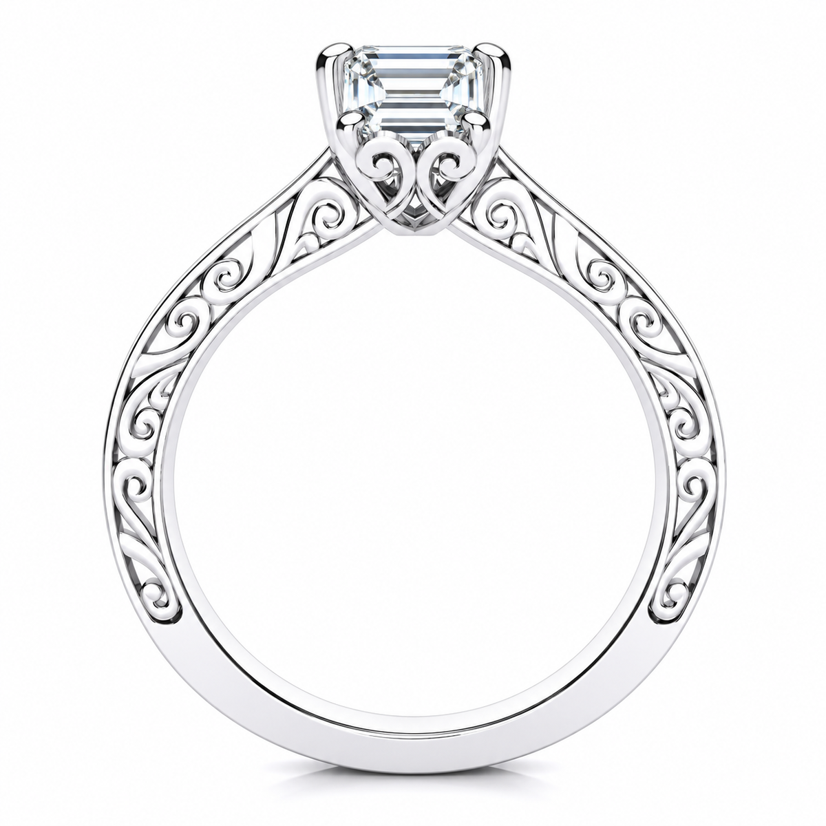 Lexi Lab Grown Diamond Ring — white gold — side profile