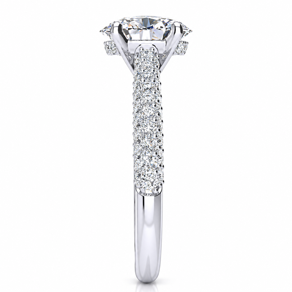 Lila engagement ring — white gold — end view