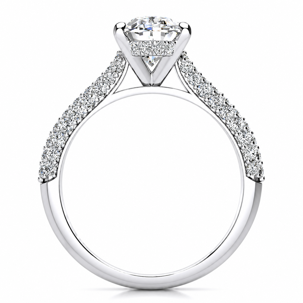 Lila engagement ring — white gold — side view