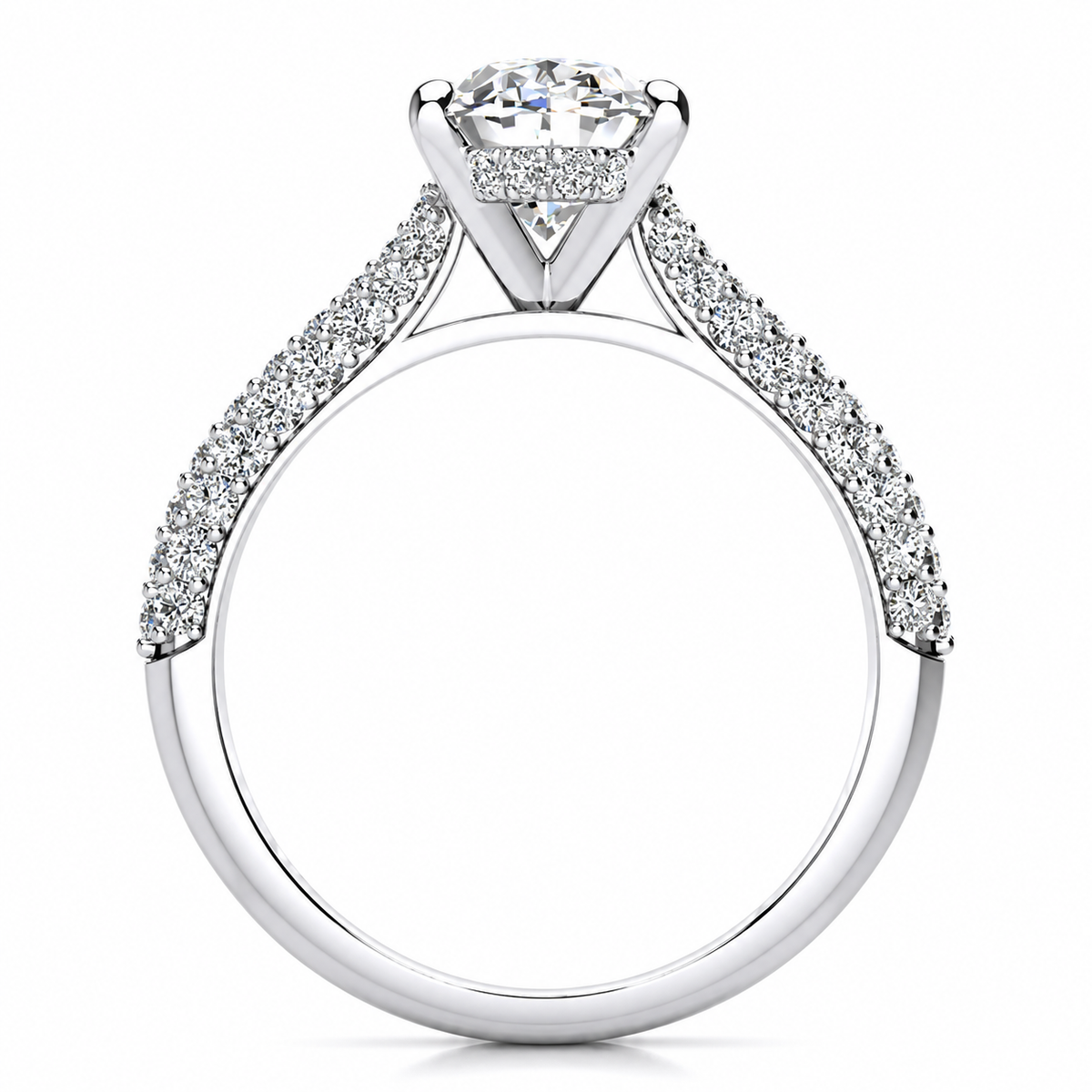 Lila engagement ring — white gold — side view