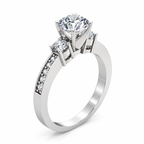 Lily Lab Grown Diamond Ring — white gold — three-quarter view