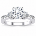 Lily Lab Grown Diamond Ring — white gold — front view
