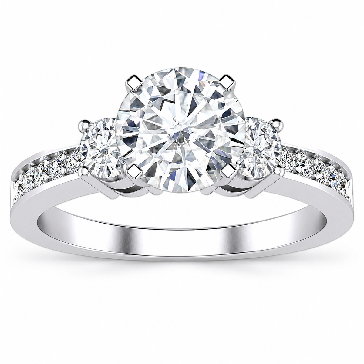Lily Lab Grown Diamond Ring — white gold — front view