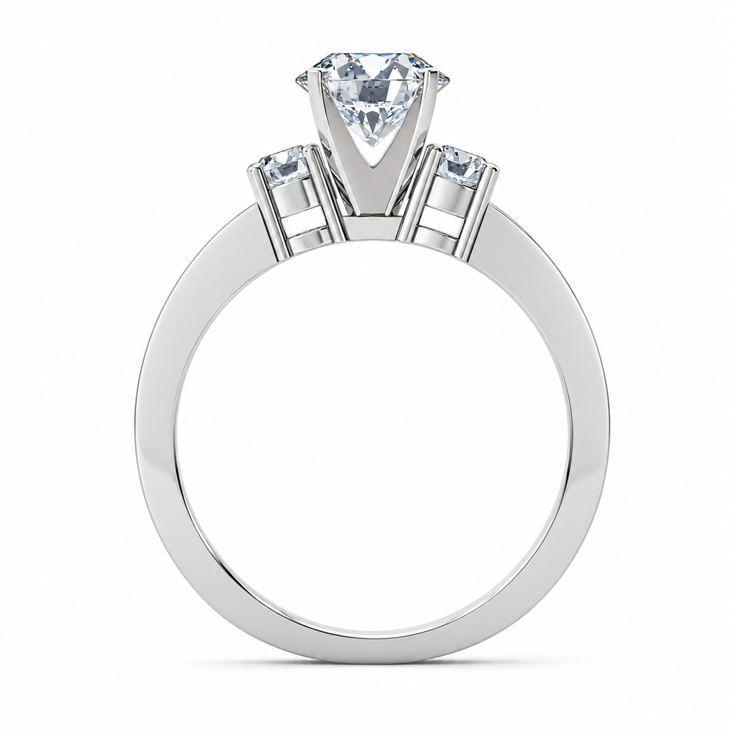 Lily Lab Grown Diamond Ring — white gold — side profile