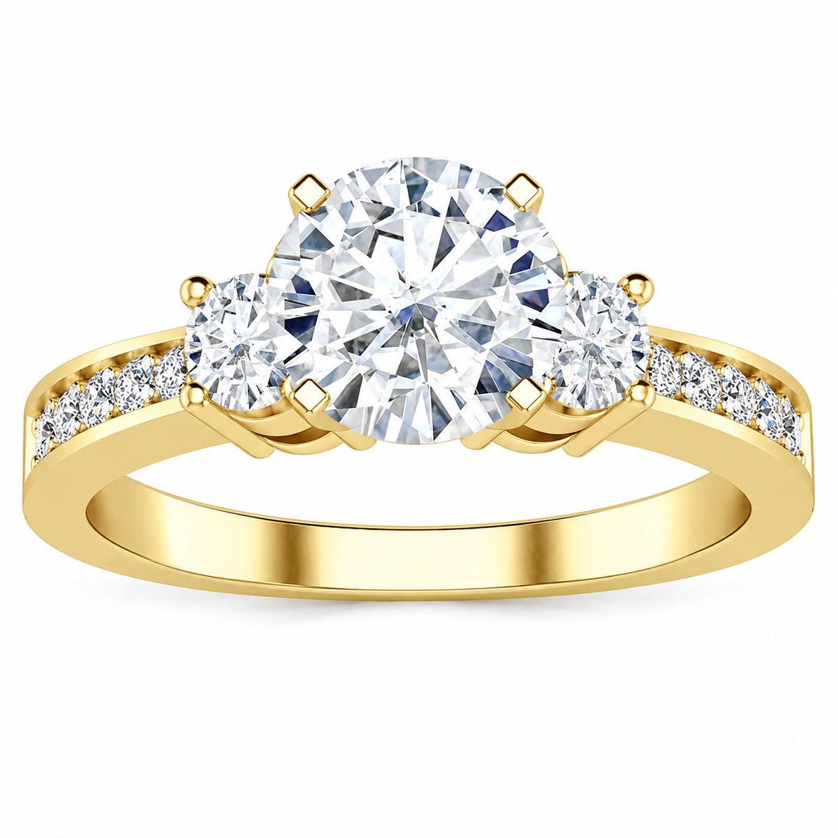 Lily Lab Grown Diamond Ring — yellow gold — front view