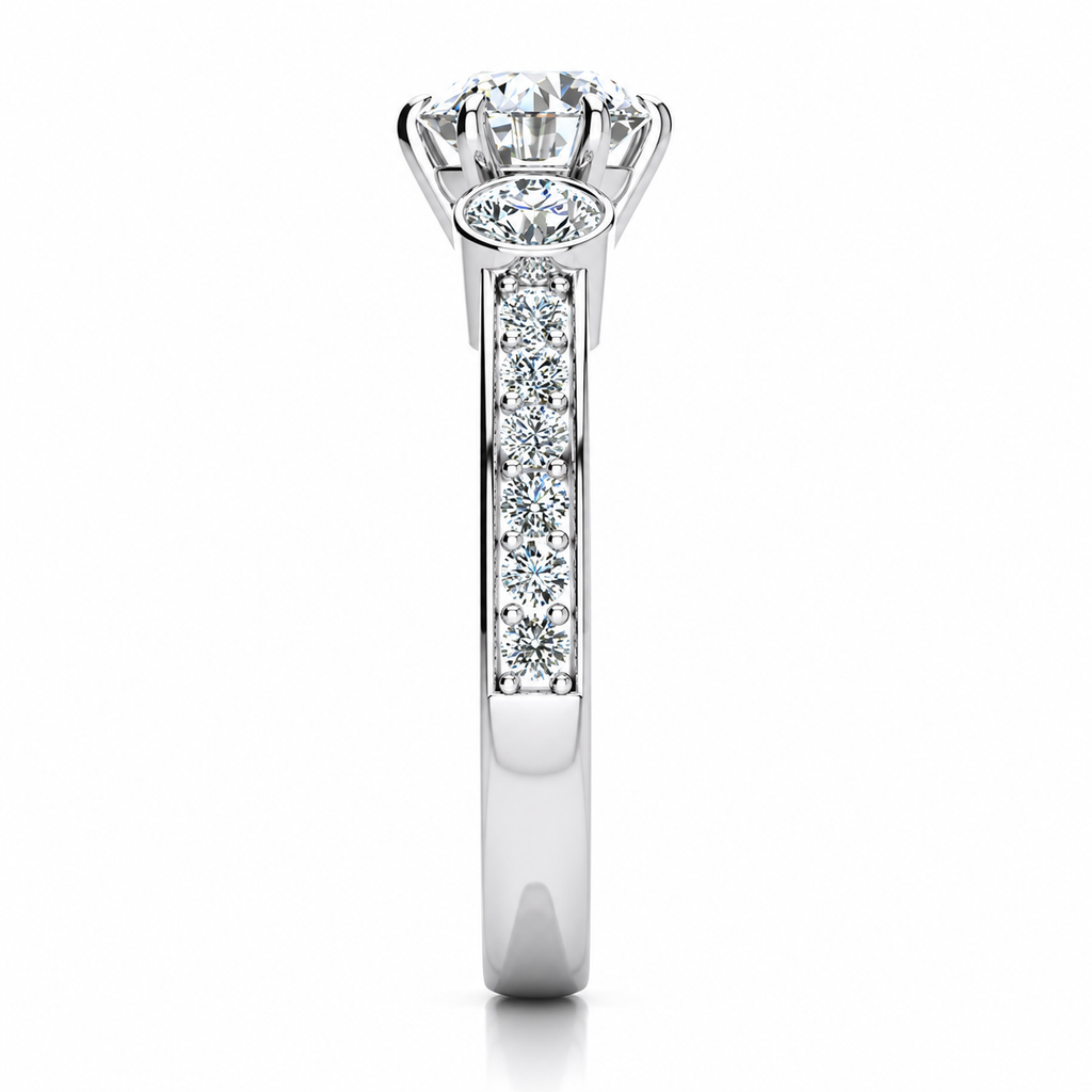 Linda Lab Grown Diamond Ring — white gold — end view