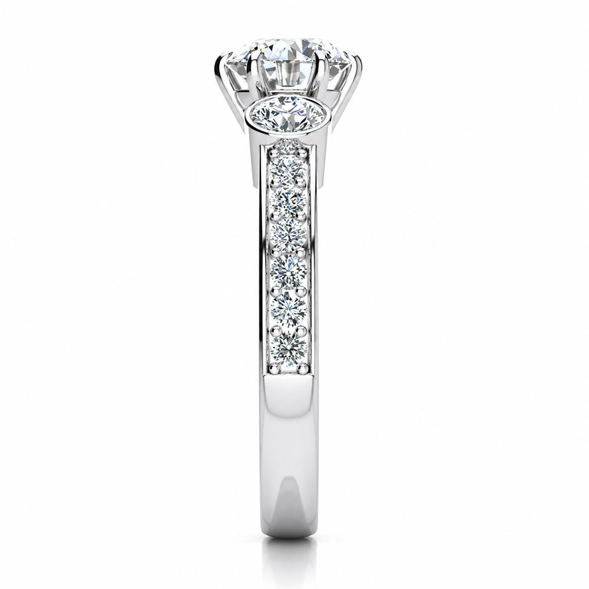 Linda Lab Grown Diamond Ring — white gold — end view