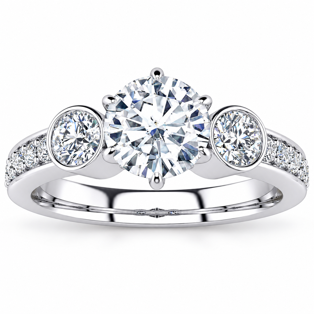 Linda Lab Grown Diamond Ring — white gold — front view