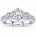 Linda Lab Grown Diamond Ring — white gold — front view
