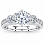 Linda Lab Grown Diamond Ring — white gold — front view