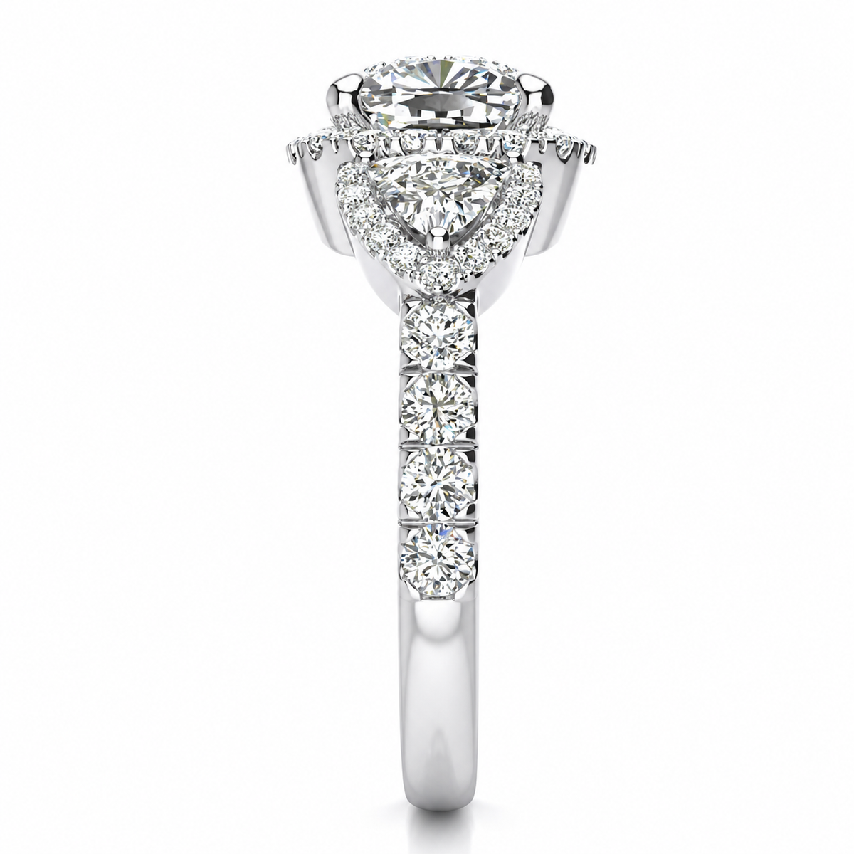 Lindsay Lab Grown Diamond Ring — white gold — end view