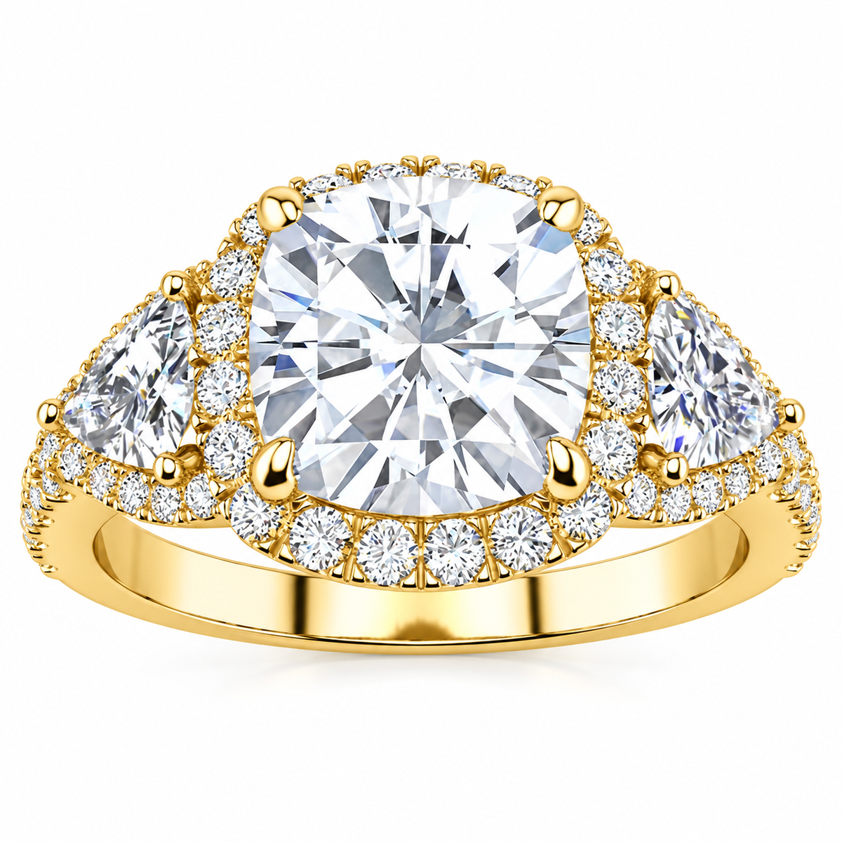 Lindsay Lab Grown Diamond Ring — yellow gold — front view