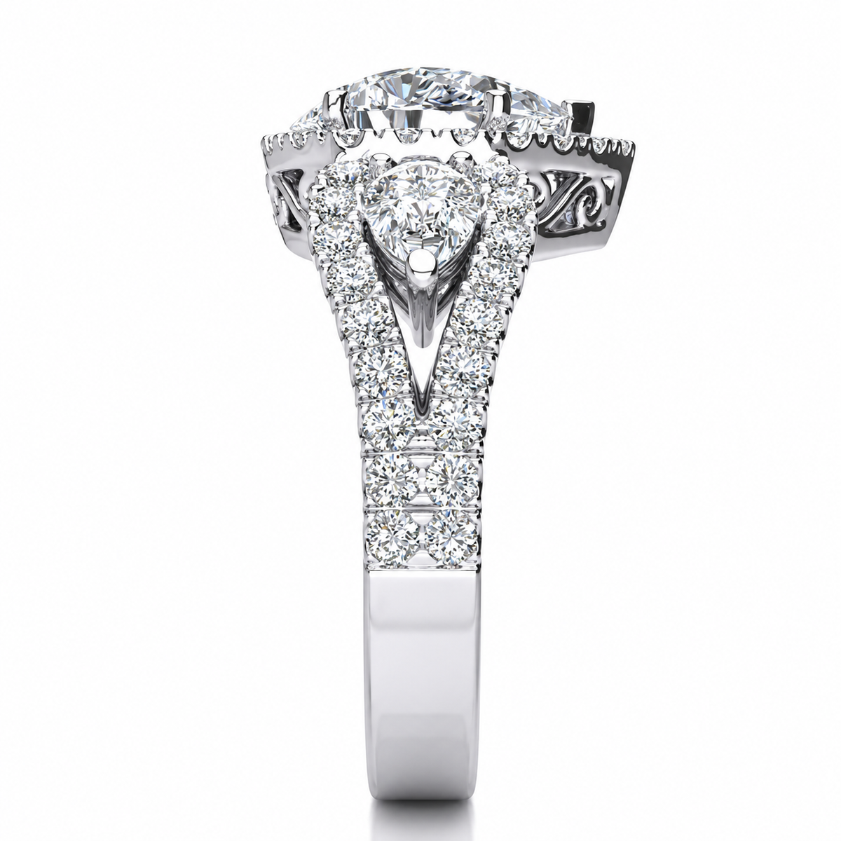 Lisa Lab Grown Diamond Ring — white gold — end view