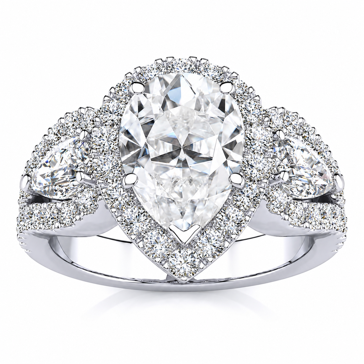 Lisa Lab Grown Diamond Ring — white gold — front view