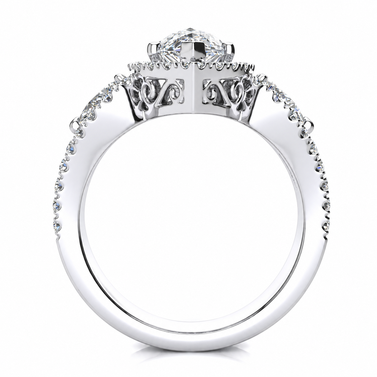 Lisa Lab Grown Diamond Ring — white gold — side profile