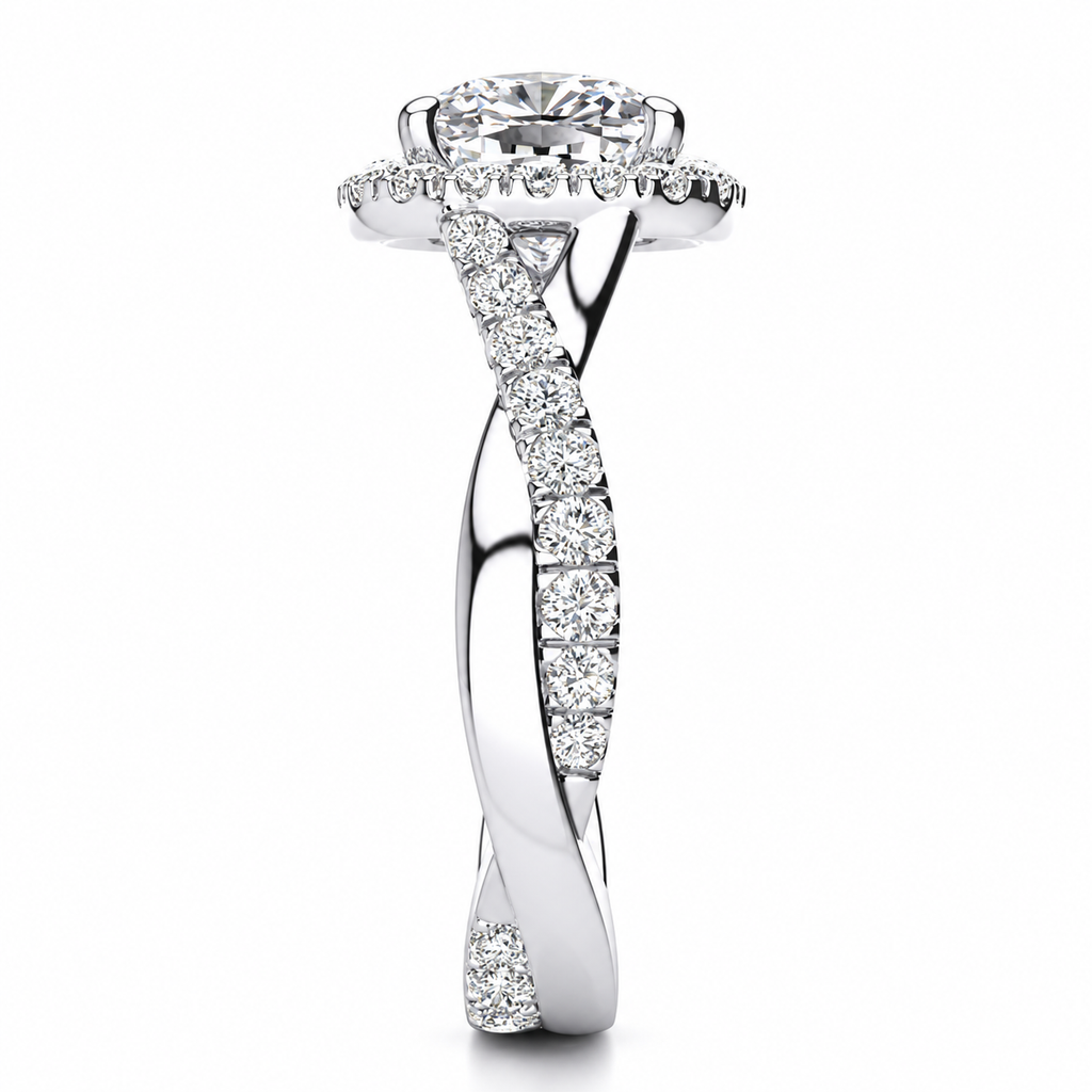 Lucie Lab Grown Diamond Ring — white gold — end view