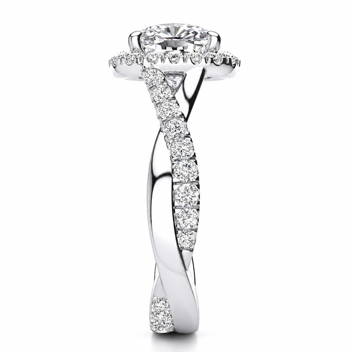 Lucie Lab Grown Diamond Ring — white gold — end view