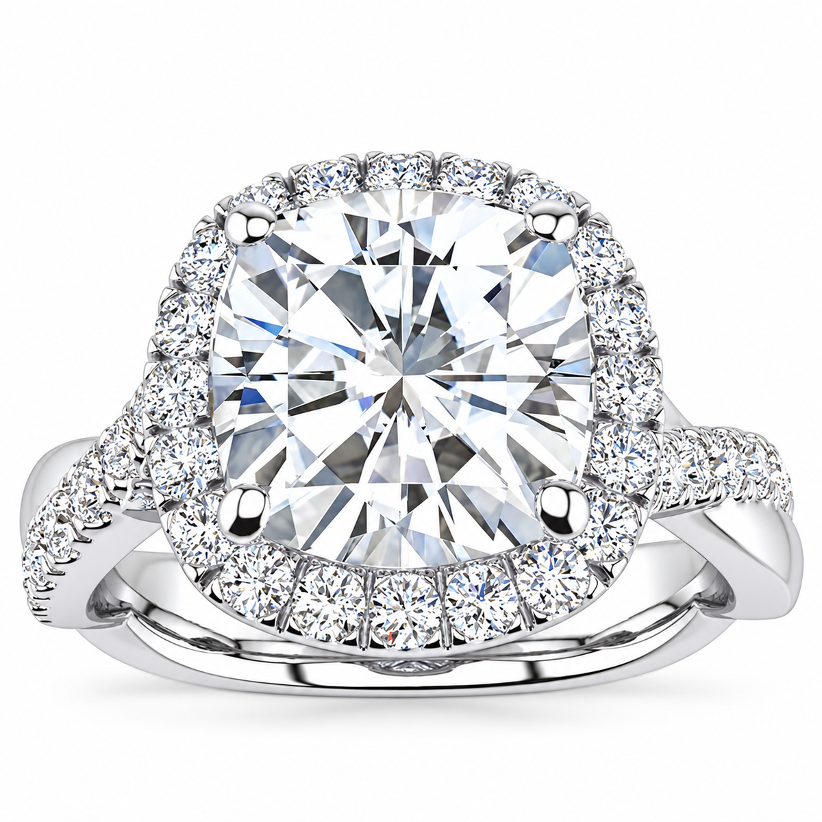 Lucie Lab Grown Diamond Ring — white gold — front view