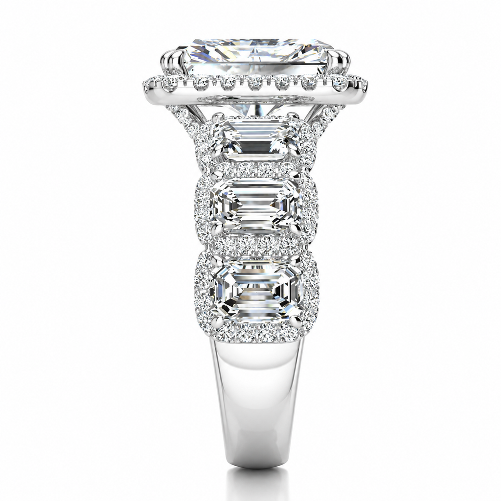 Lucy Lab Grown Ring — white gold — end view