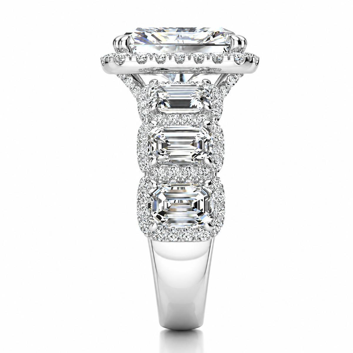 Lucy Lab Grown Ring — white gold — end view