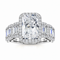 Lucy Lab Grown Ring — white gold — front view