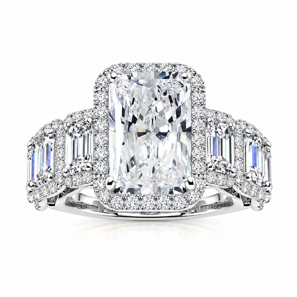 Lucy Lab Grown Ring — white gold — front view