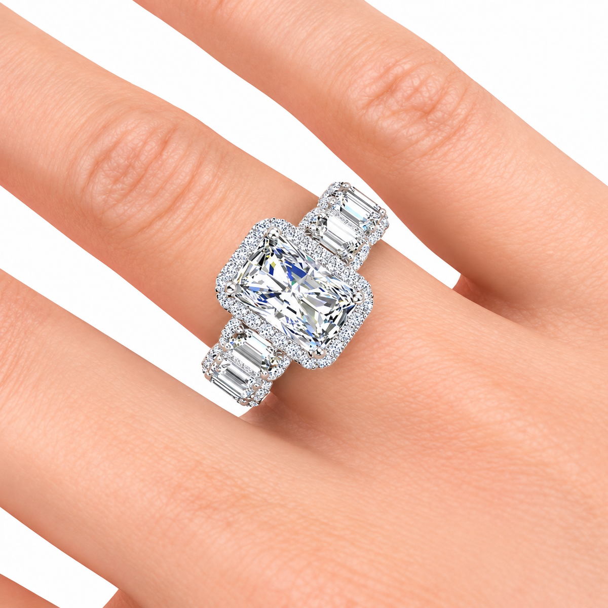 Lucy Lab Grown Ring — white gold — hand view