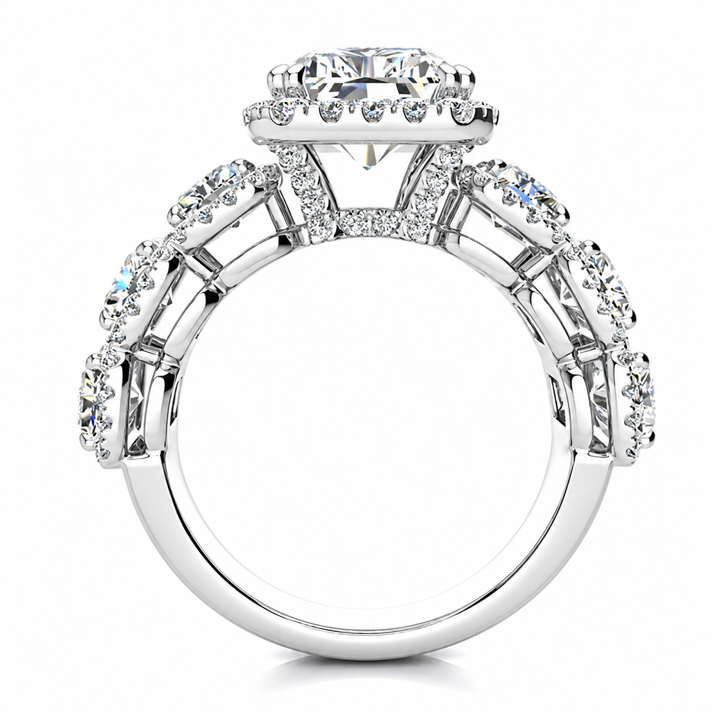 Lucy Lab Grown Ring — white gold — side view