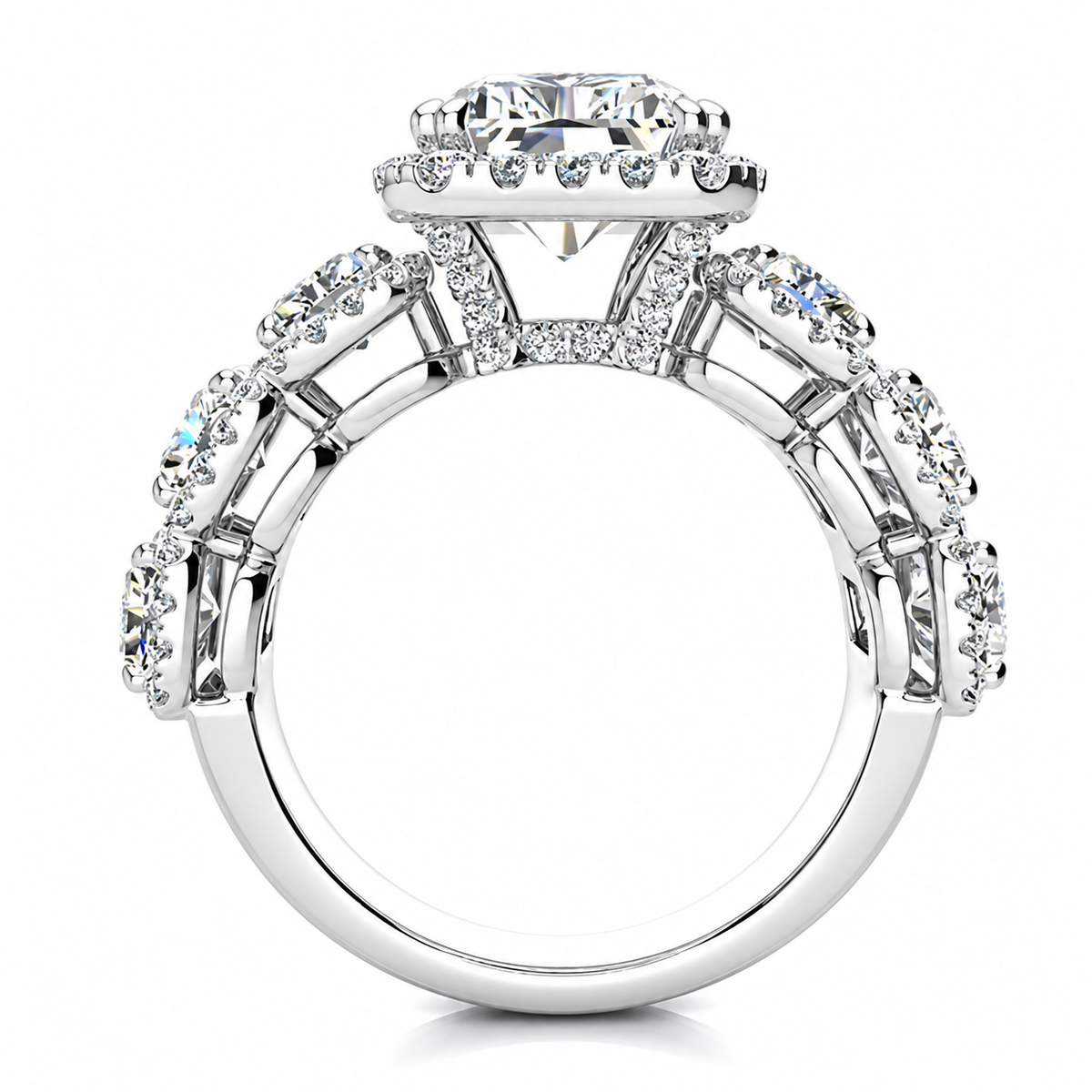 Lucy Lab Grown Ring — white gold — side view