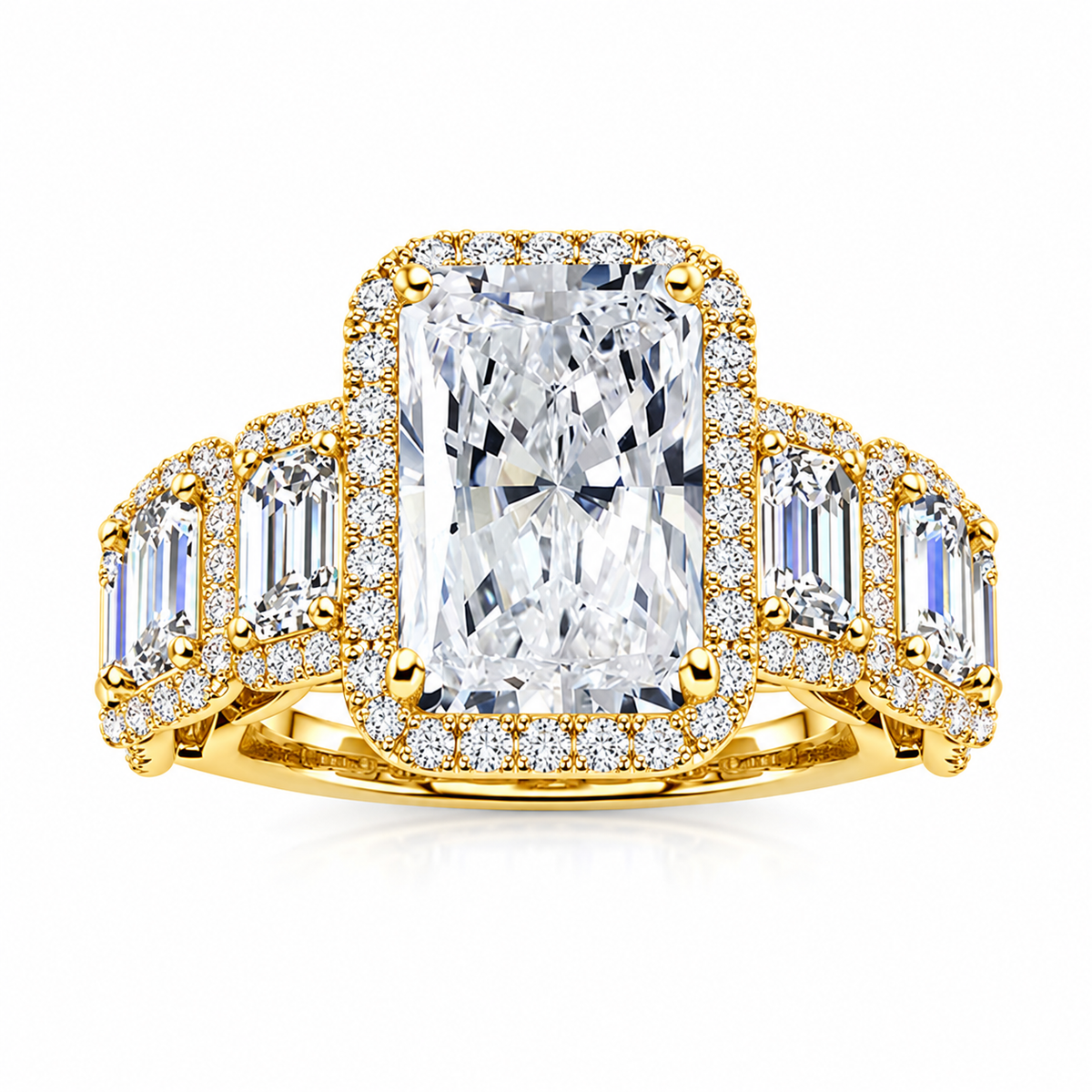 Lucy Lab Grown Ring — yellow gold — front view
