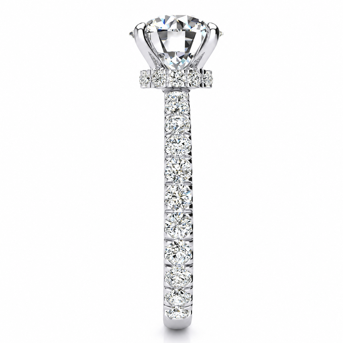 Mackenzie Lab Grown Diamond Ring — white gold — end view
