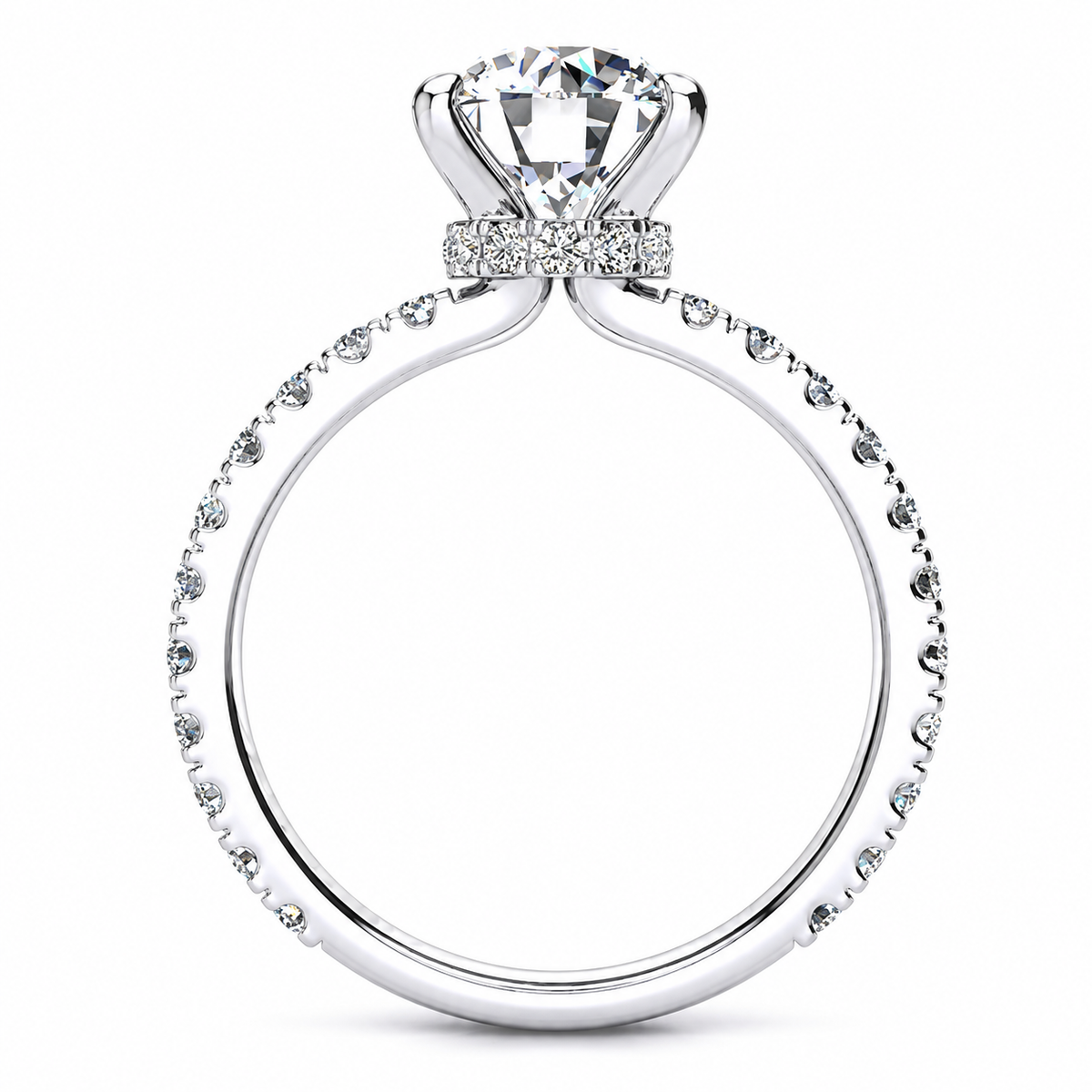 Mackenzie Lab Grown Diamond Ring — white gold — side profile