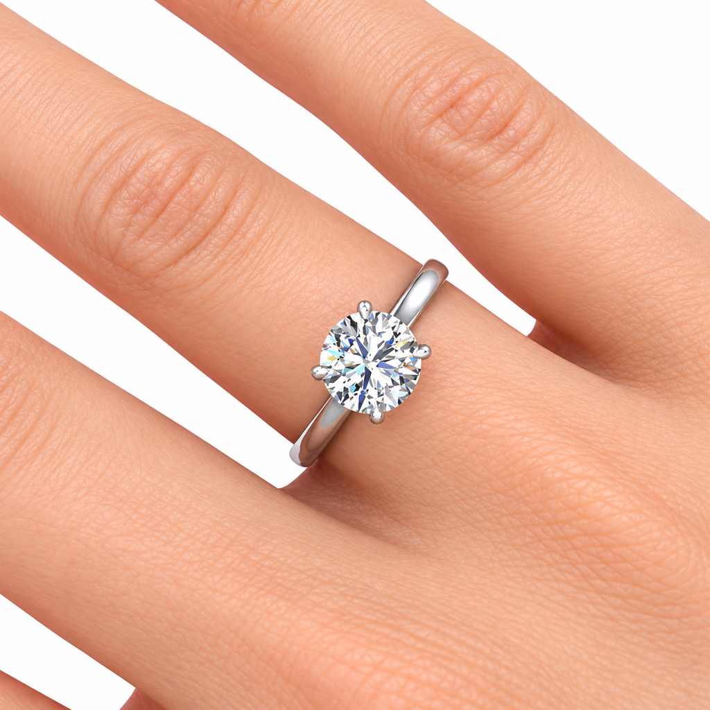 Mackenzie Lab Grown Diamond Ring — white gold — on hand