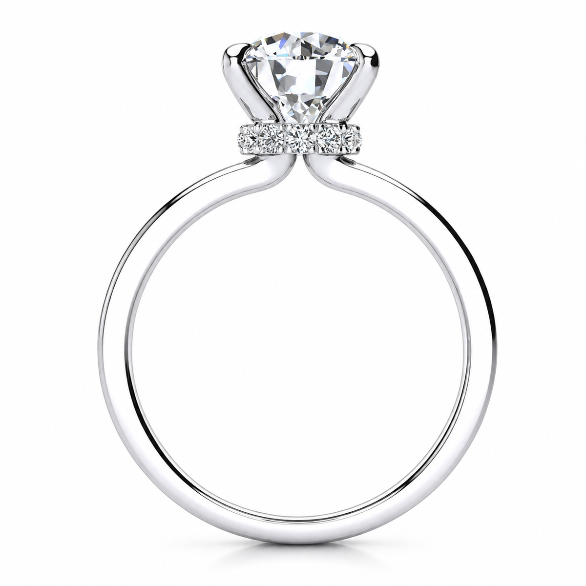 Mackenzie Lab Grown Diamond Ring — white gold — side profile