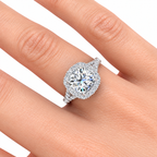 Macy Lab Grown Diamond Ring — white gold — on hand