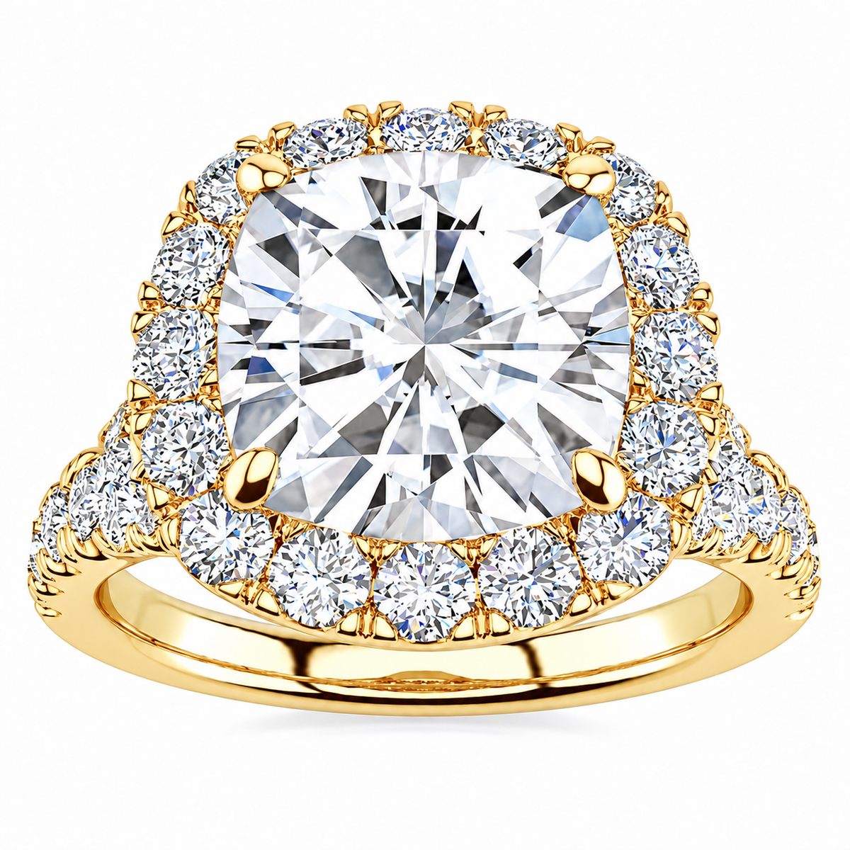 Macy Lab Grown Diamond Ring — yellow gold — front view