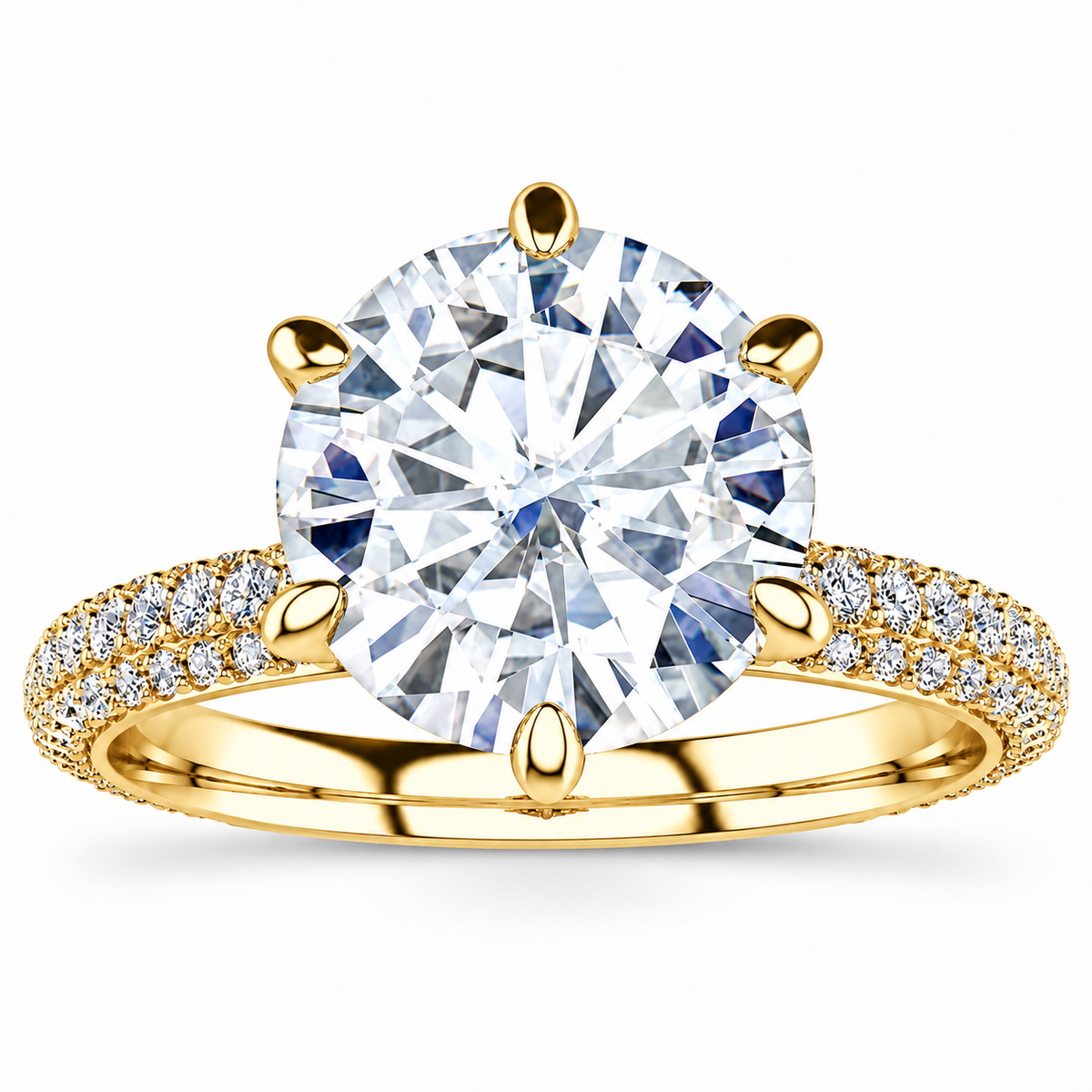Madilyn Lab Grown Diamond Ring — yellow gold — front view