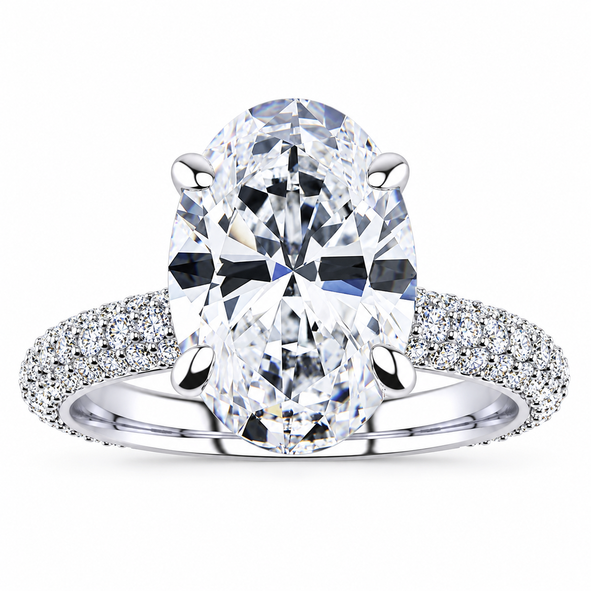 Mady engagement ring — white gold — front view