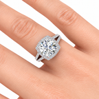 Margaret Lab Grown Diamond Ring — white gold — on hand