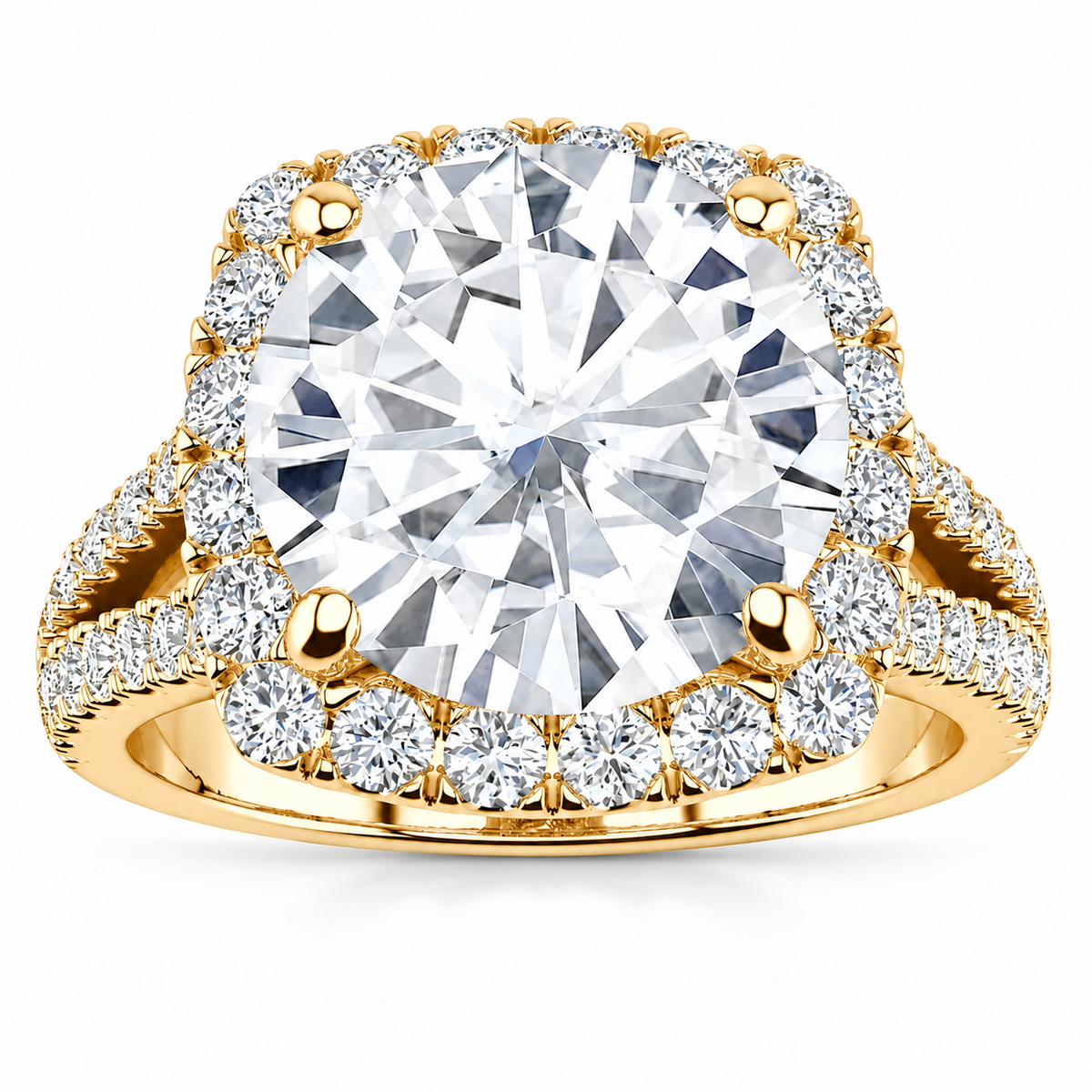 Margaret Lab Grown Diamond Ring — yellow gold — front view