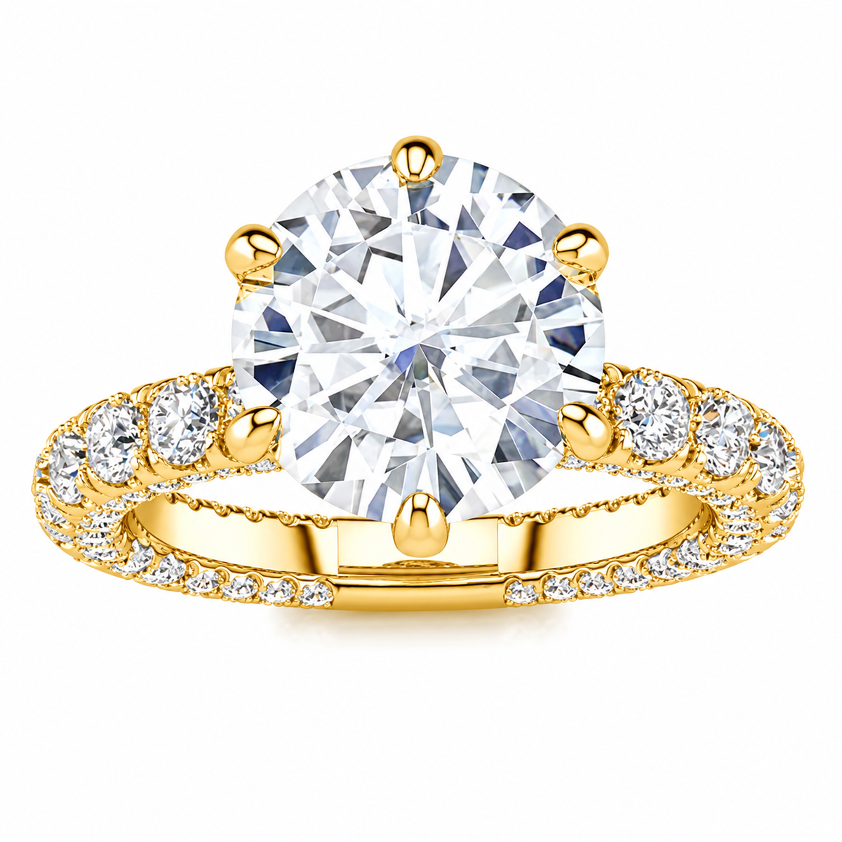 Marisa Lab Grown Diamond Ring — yellow gold — front view