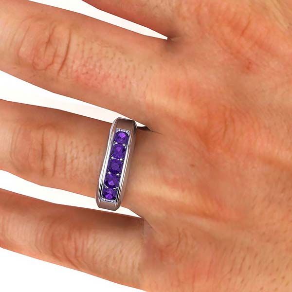 Steve Amethyst Men Ring