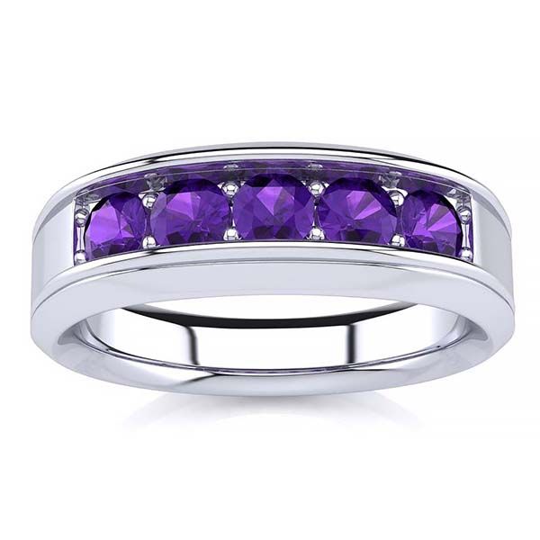 Steve Amethyst Men Ring