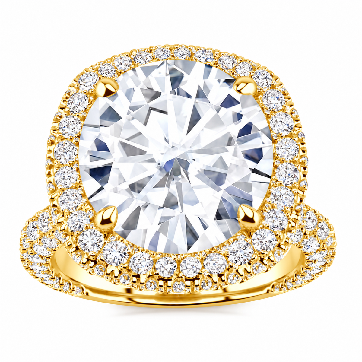 Melanie Lab Grown Diamond Ring — yellow gold — front view