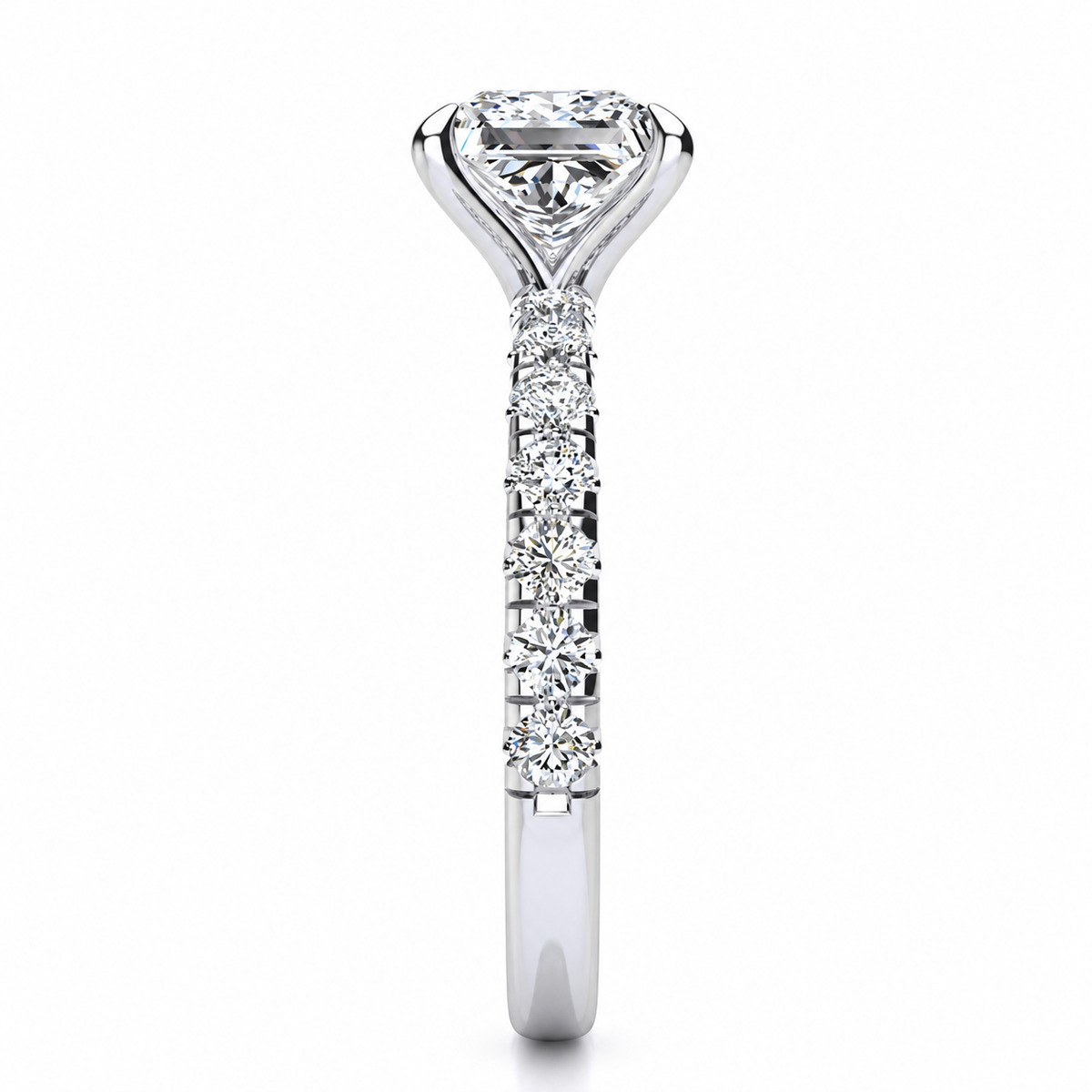Melina Lab Grown Diamond Ring — white gold — end view