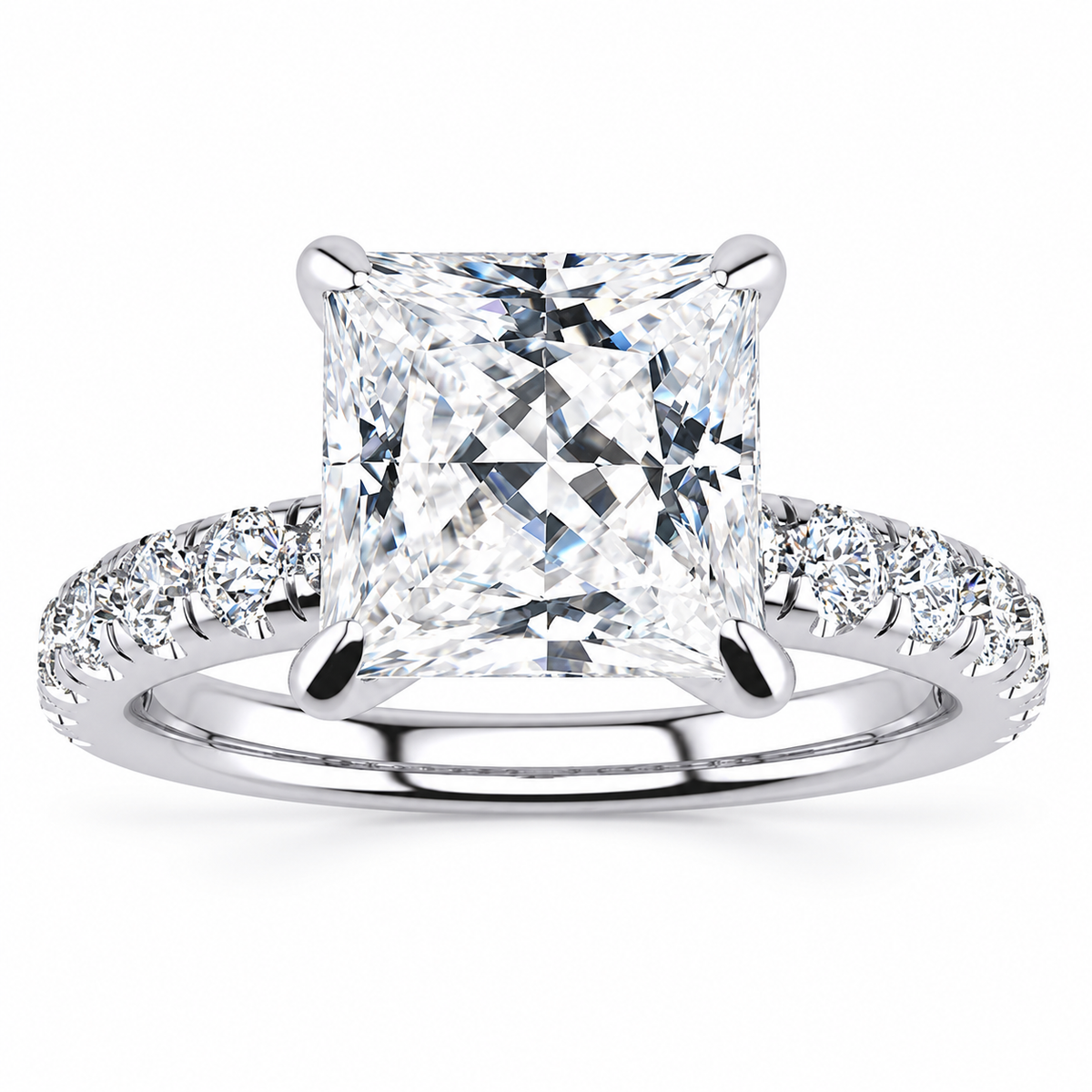 Melina Lab Grown Diamond Ring — white gold — front view