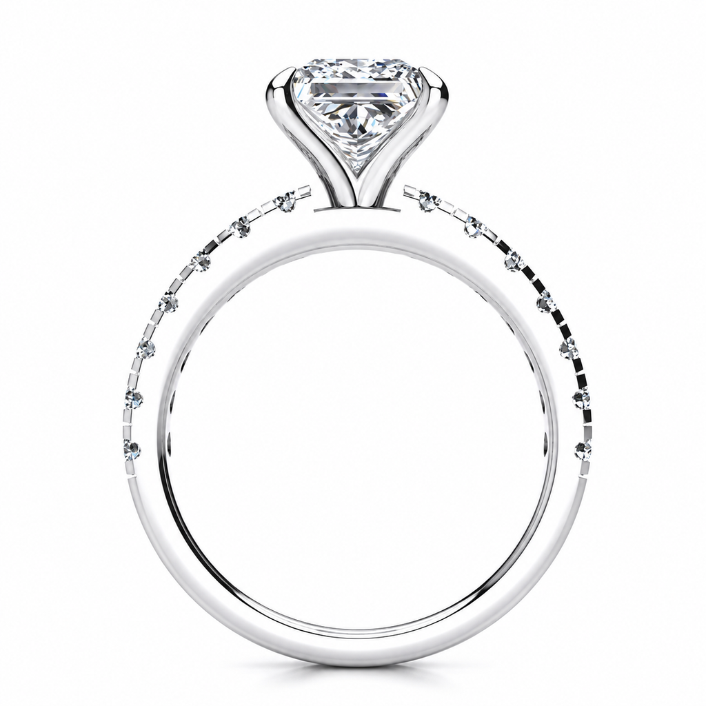 Melina Lab Grown Diamond Ring — white gold — side profile