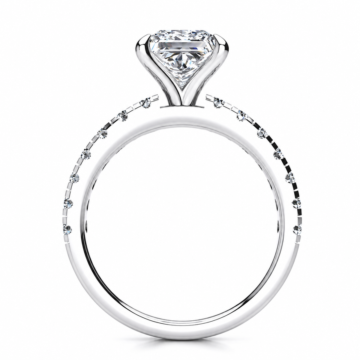 Melina Lab Grown Diamond Ring — white gold — side profile