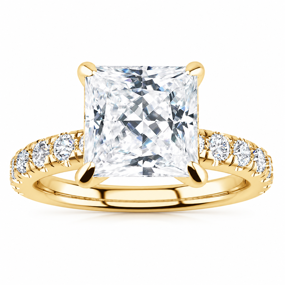 Melina Lab Grown Diamond Ring — yellow gold — front view