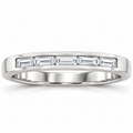 Men's 1/4 CTW Lab-Grown Diamond Five-Stone Anniversary Band – 124206 — 14K White Gold, front view